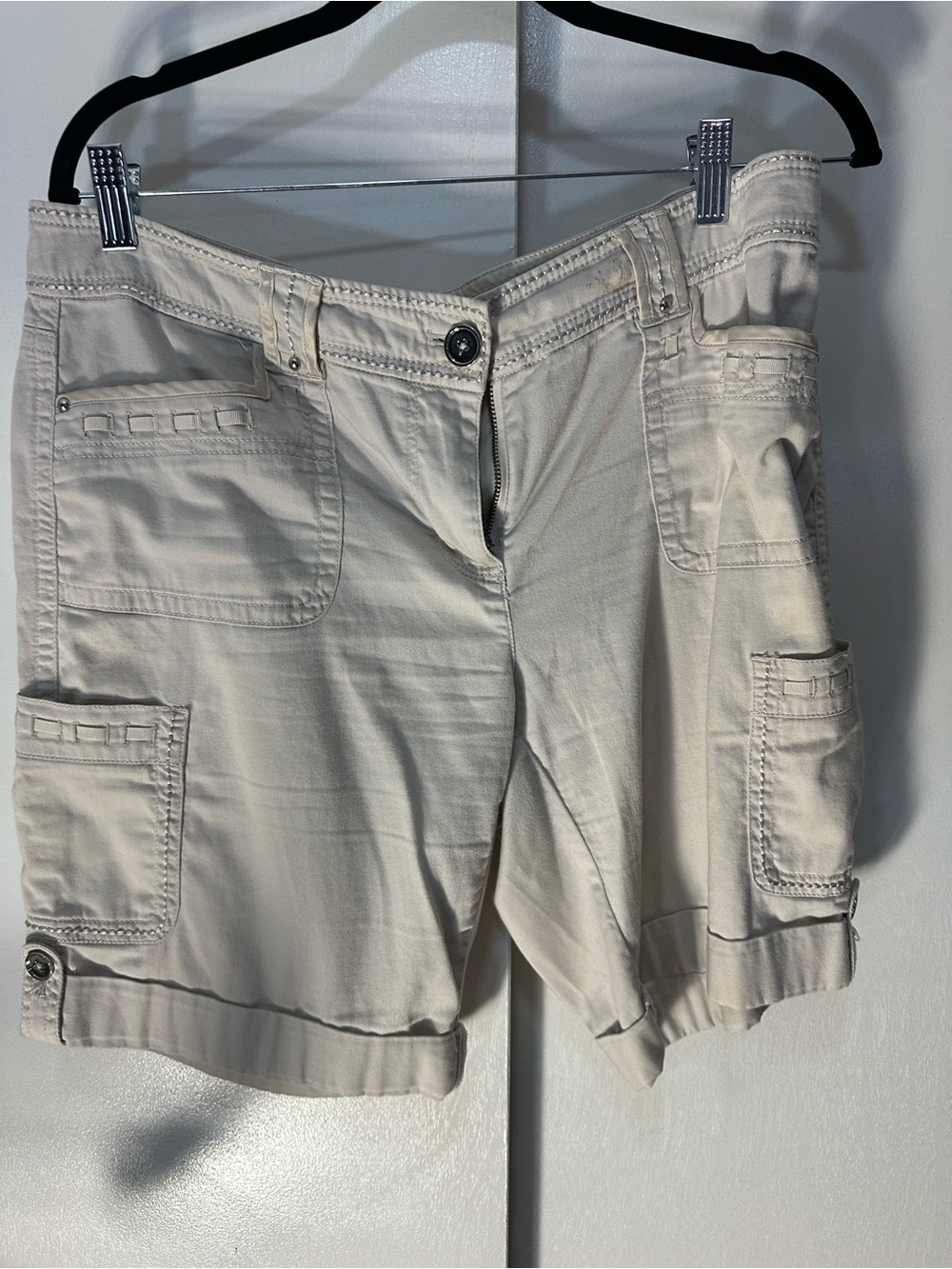 White House Black Market Cream Utility Cargo Shorts